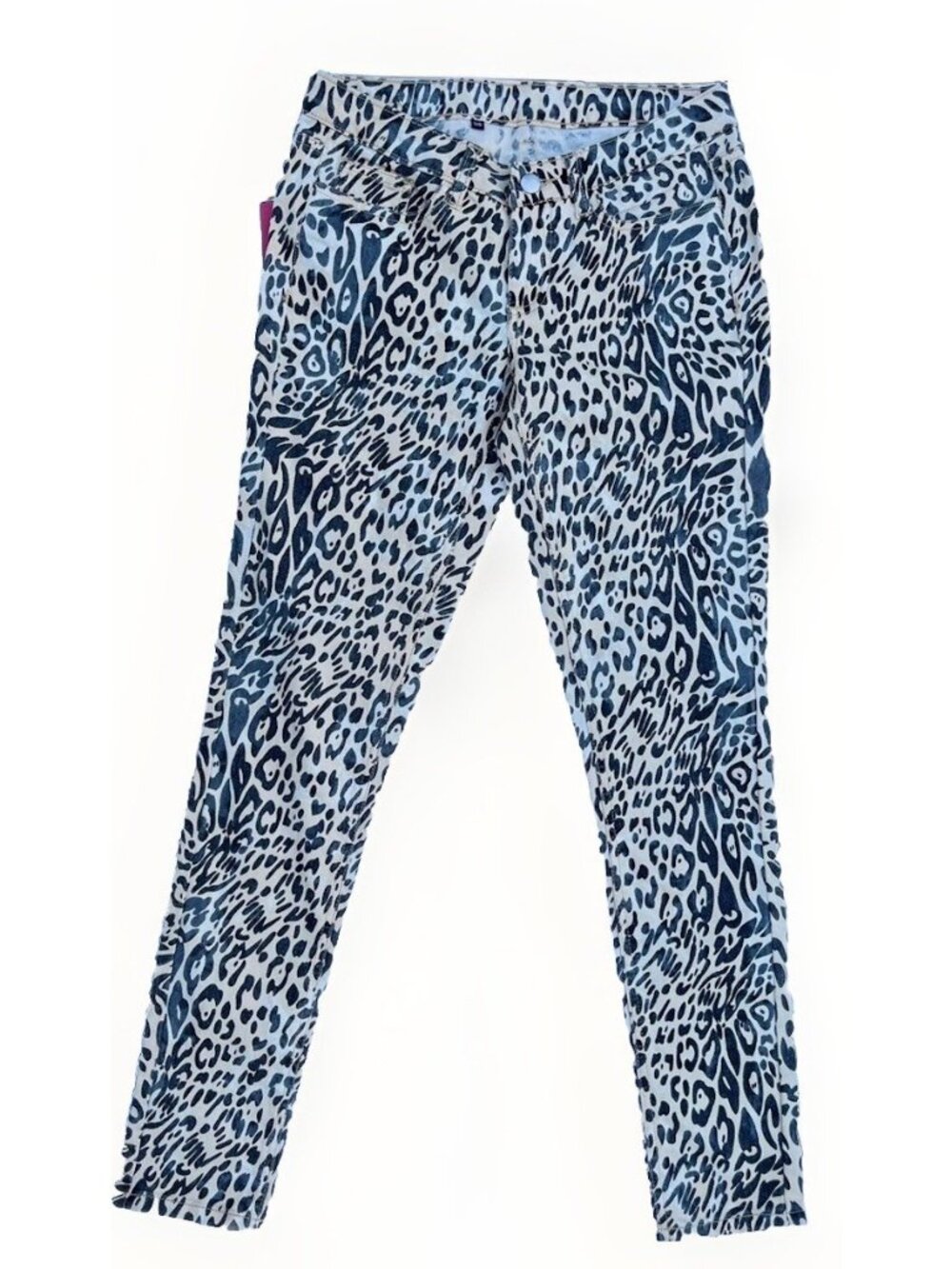 Womens Leopard Print Skinny Jeans Juniors 5/6 Low Rise Stretch Denim - Picture 10 of 10